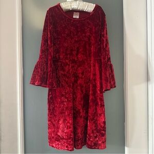 Red Velvet Dress w Bell Sleeves